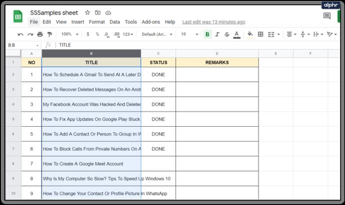 Comment ajouter et supprimer des lignes et des colonnes dans Google Sheets