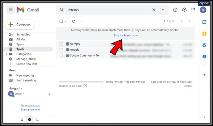 Como esvaziar automaticamente a lixeira no Gmail