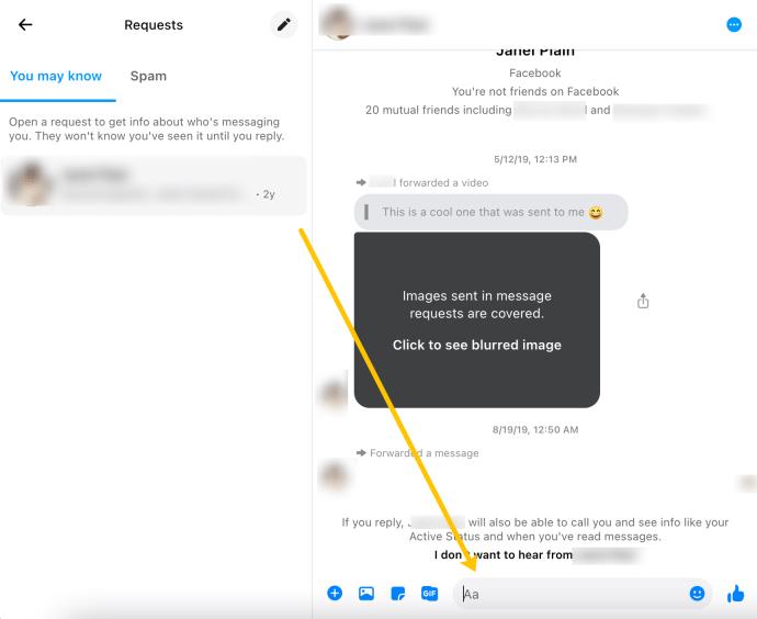 Comment afficher les demandes de message sur Facebook Messenger