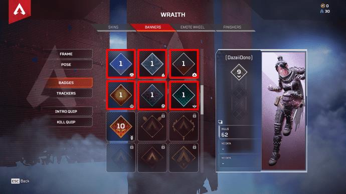 Comment équiper des badges dans Apex Legends