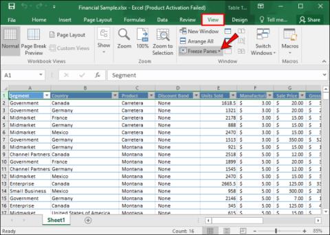 Comment figer plusieurs lignes dans Excel