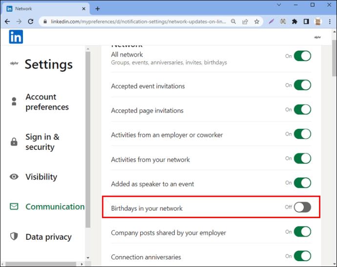 Como desativar seu aniversário no LinkedIn