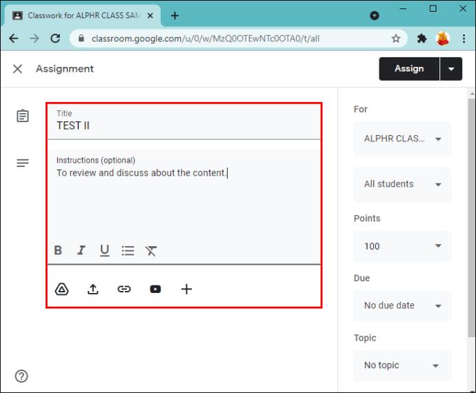 كيفية إنشاء واجب في Google Classroom