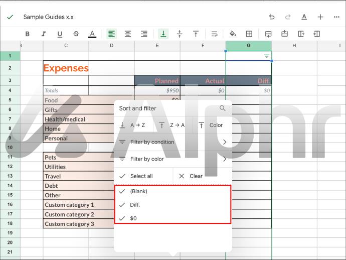 Como copiar sem linhas ocultas no Google Sheets