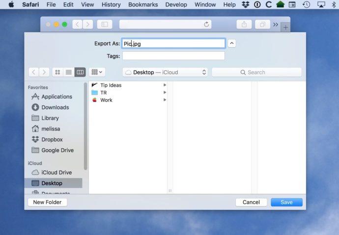 Comment copier et enregistrer des images à partir de Safari sur Mac