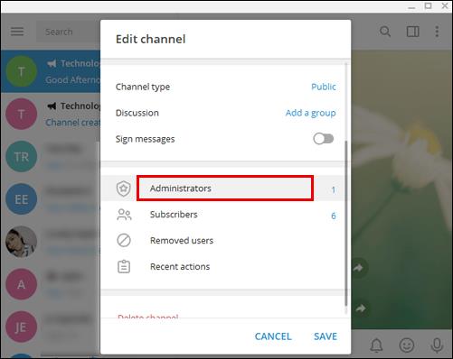 Como adicionar um administrador no Telegram