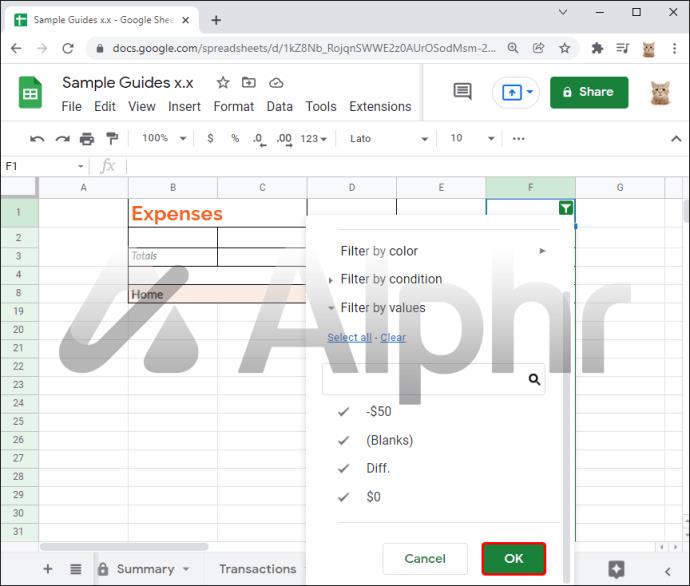 Como copiar sem linhas ocultas no Google Sheets