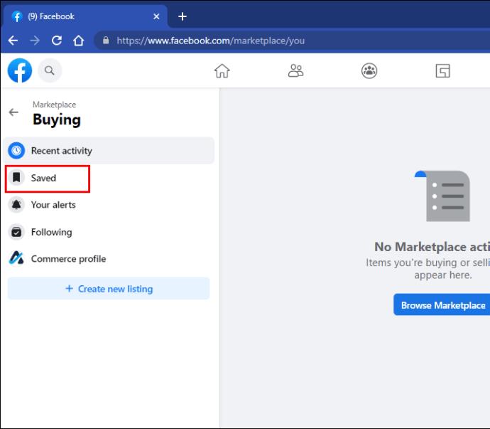 Como visualizar seus itens salvos no Facebook Marketplace