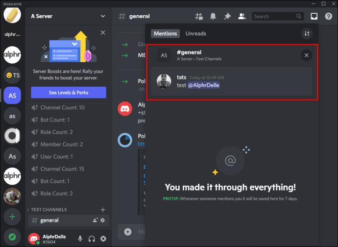 Comment vérifier qui vous a envoyé un ping dans Discord