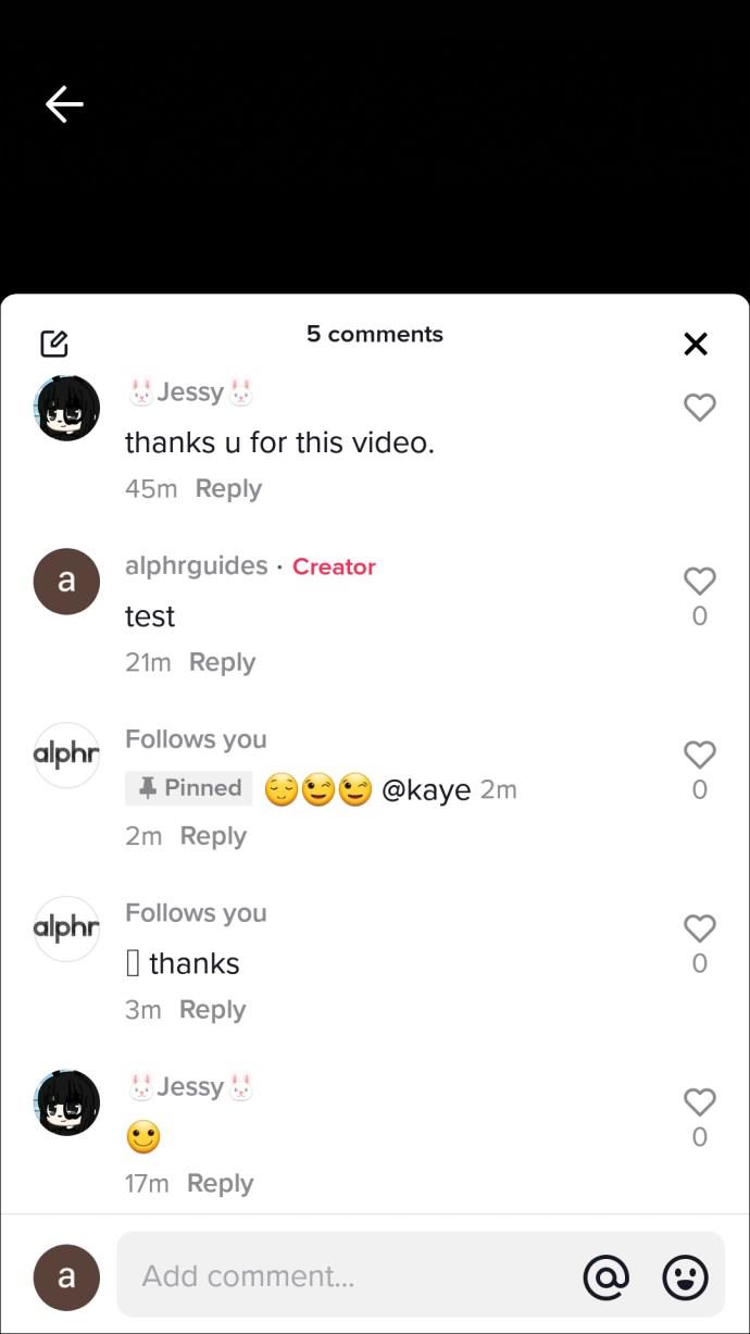 Comment épingler un commentaire sur TikTok