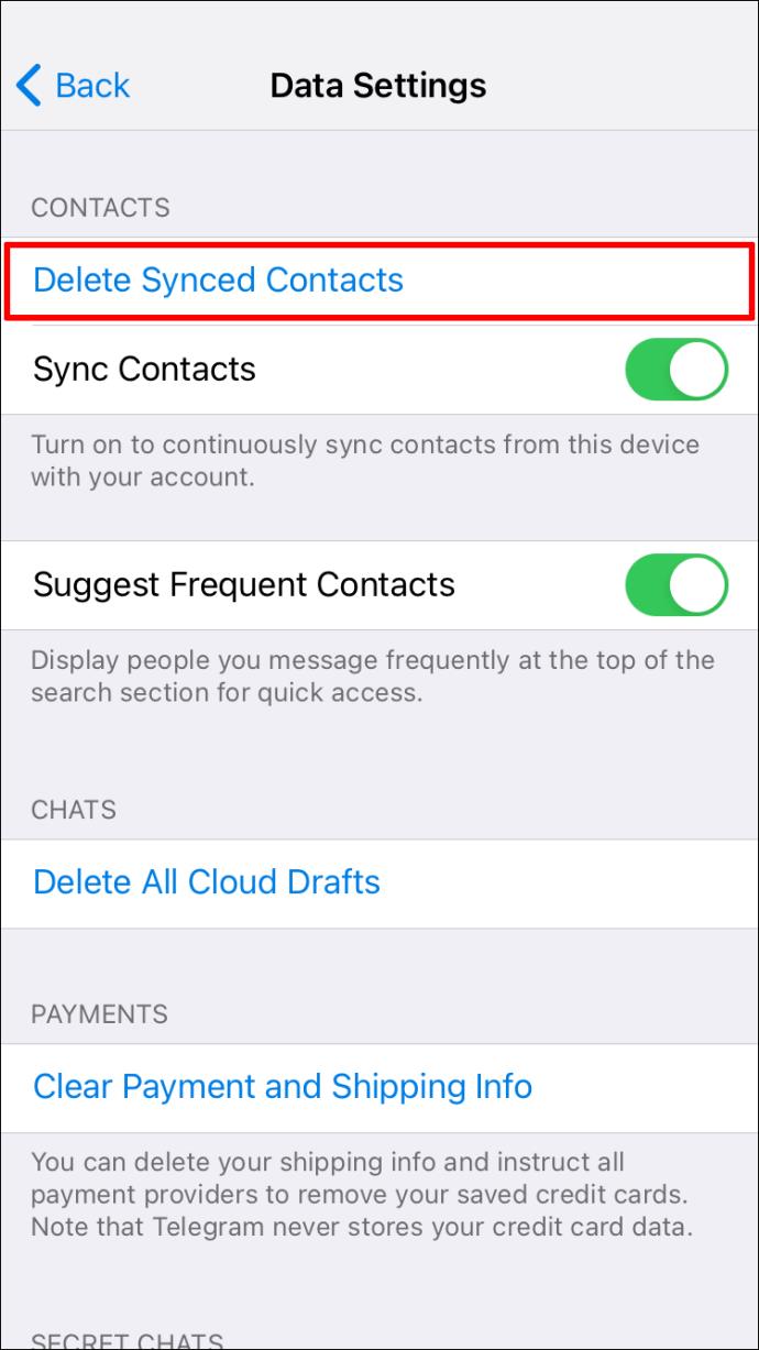 Comment supprimer des contacts dans Telegram