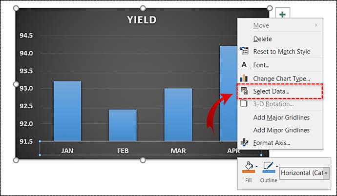 Comment changer l'axe X dans Excel