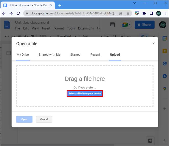 How To Open A DOCX File With Google Docs