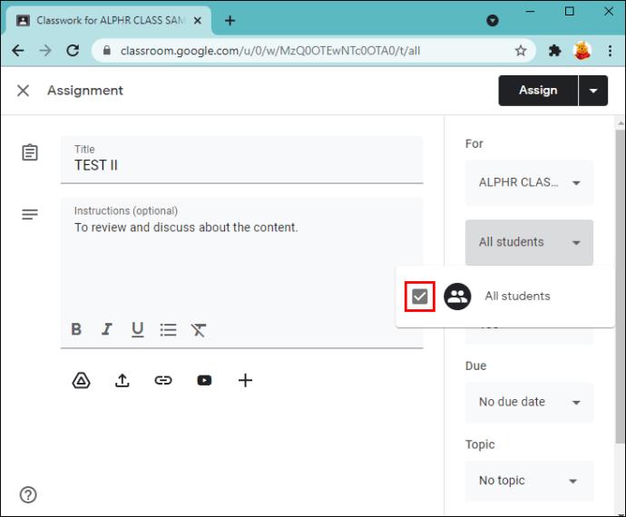 كيفية إنشاء واجب في Google Classroom