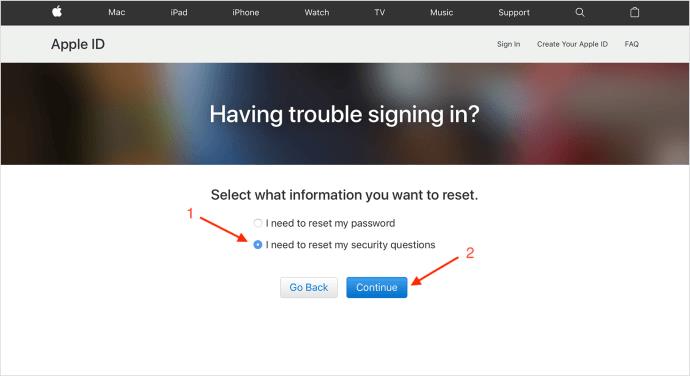 "Nous n'avons pas suffisamment d'informations pour réinitialiser vos questions de sécurité" - Comment réinitialiser un compte Apple