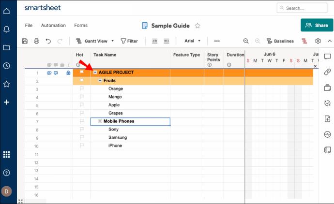 Comment ajouter une sous-tâche dans Smartsheet