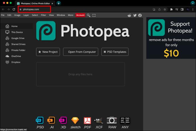 Comment redimensionner une image dans PhotoPea