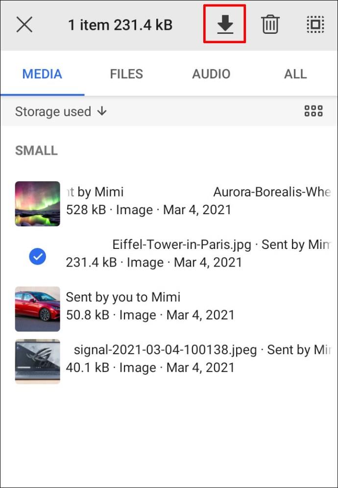 Où sont stockées les images dans Signal