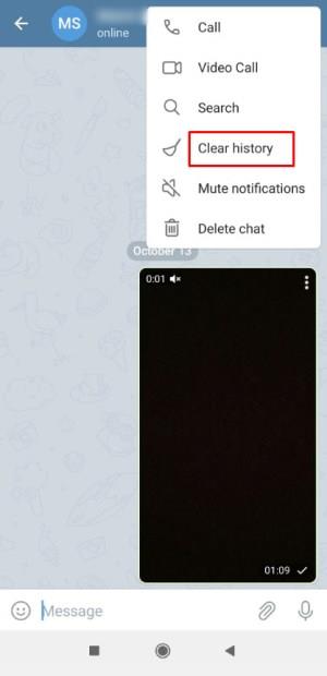 Как удалить медиа в Telegram