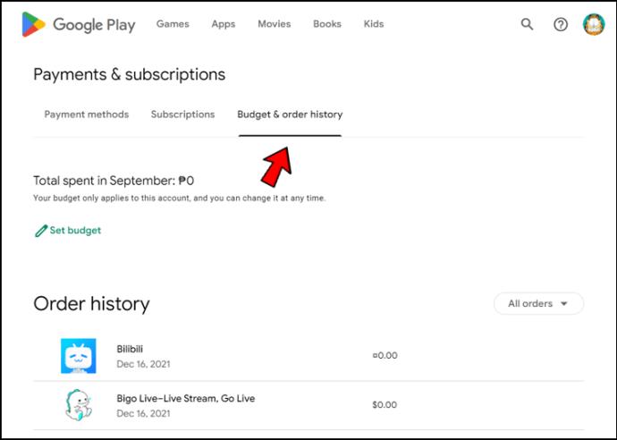 Como visualizar o histórico de compras no Google Play