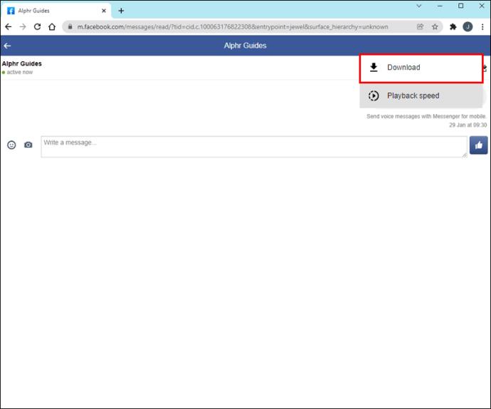How To Download A Voice Message From Messenger