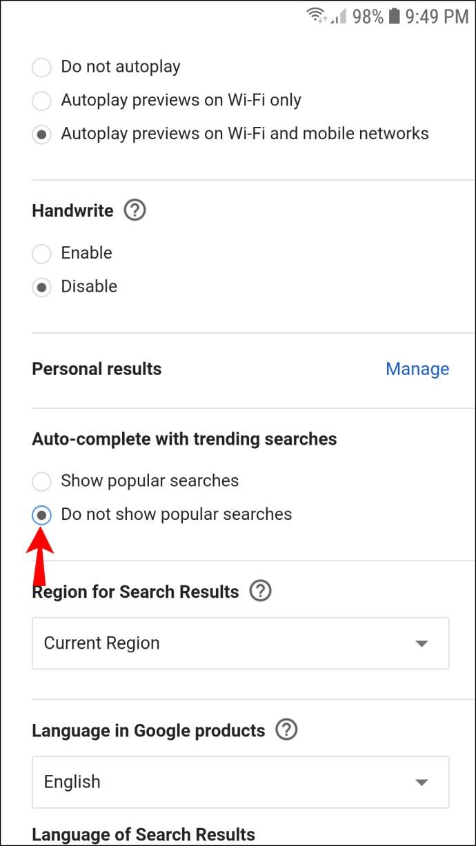 How To Turn Off Trending Searches On Google