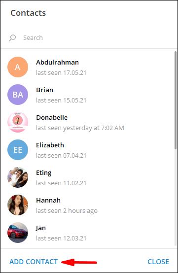 So fügen Sie einen Kontakt im Telegramm hinzu