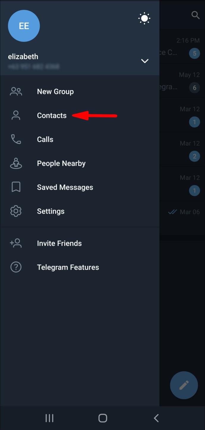 Comment ajouter un contact dans Telegram