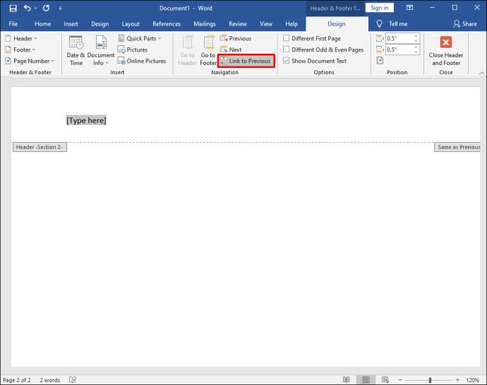 Comment créer différents en-têtes pour différentes pages dans Word