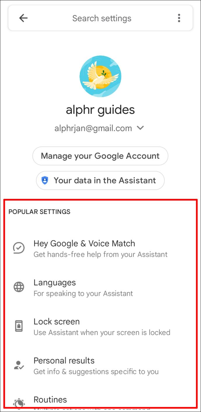 如何打開和管理 Google Assistant 設置