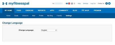 Como alterar o idioma no MyFitnessPal