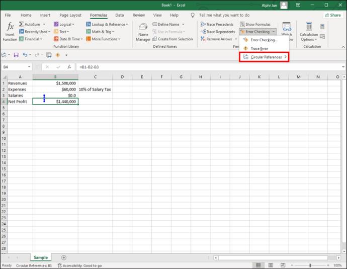 How To Find A Circular Reference In Excel