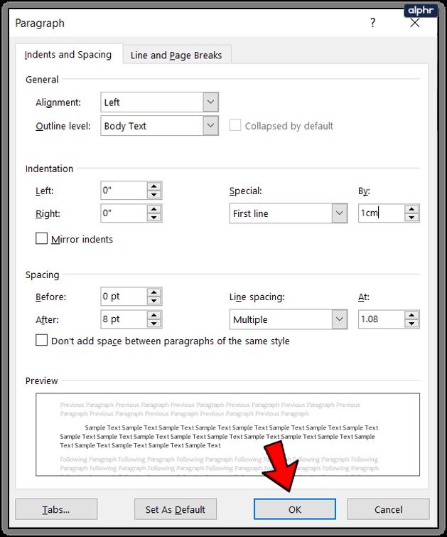 Comment changer les mesures d'indentation de pouces en cm dans Microsoft Word
