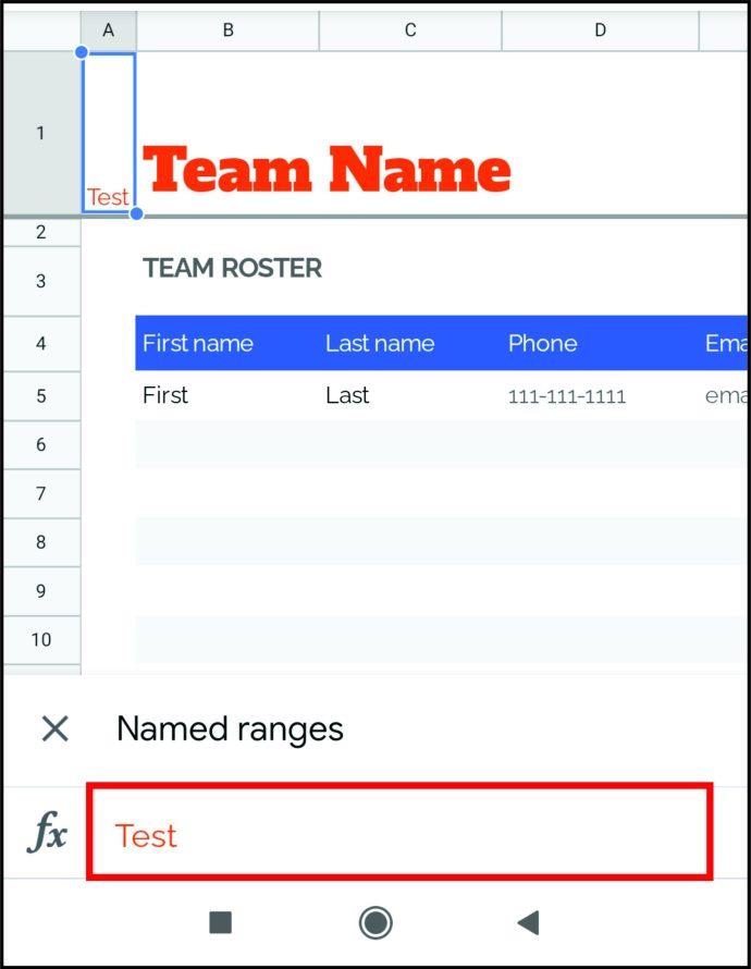 Comment nommer les colonnes dans Google Sheets