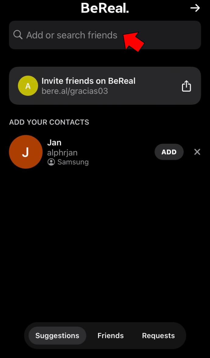 Como adicionar amigos no BeReal
