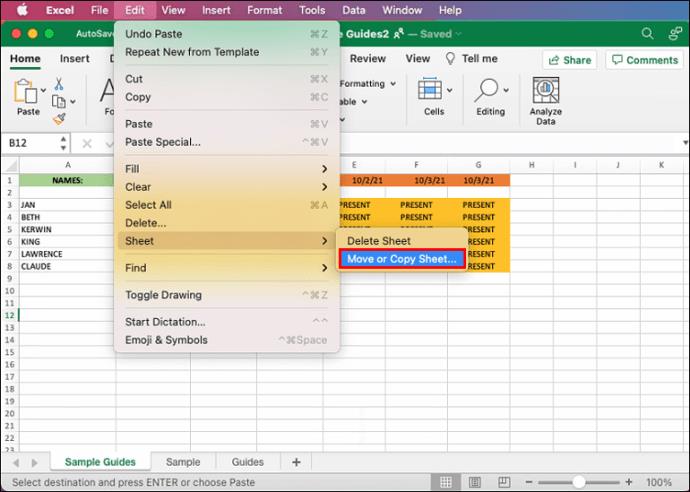 Comment copier une feuille dans un autre classeur dans Excel