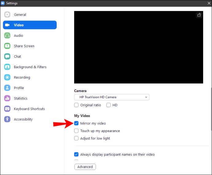 Comment mettre en miroir ma vidéo dans Zoom