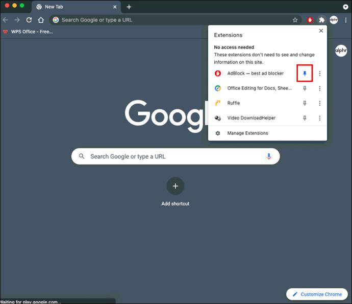 Comment épingler des extensions à la barre dans Chrome