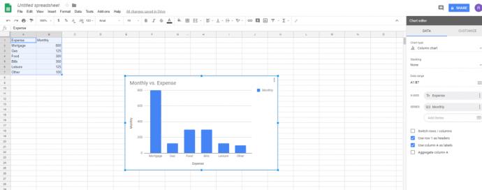 How To Add A Chart And Edit The Legend In Google Sheets