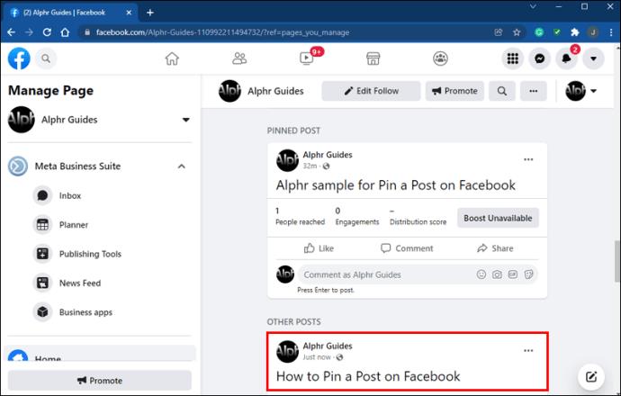 Comment épingler une publication sur Facebook