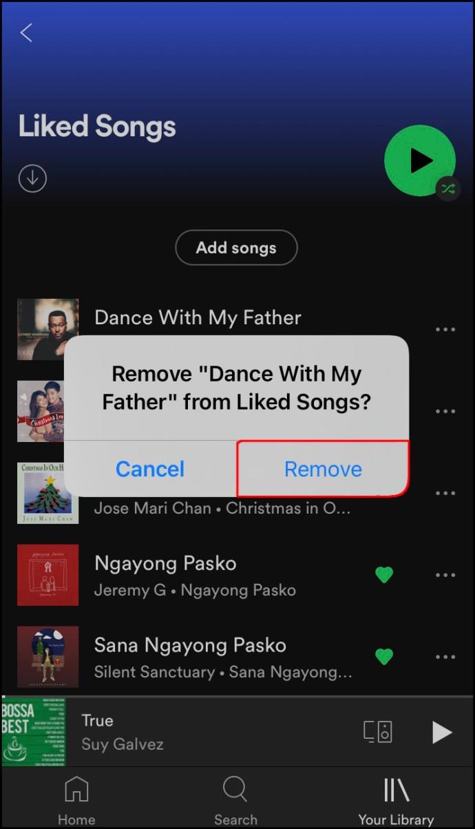 Comment supprimer des chansons aimées dans l'application Spotify