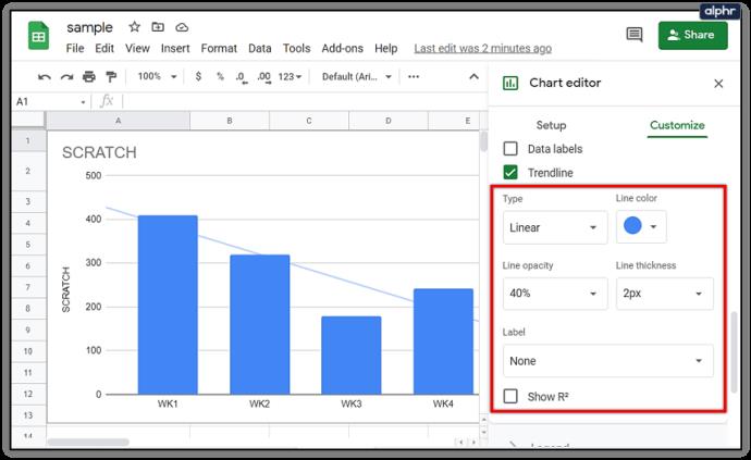 Comment ajouter une ligne de tendance à Google Sheets