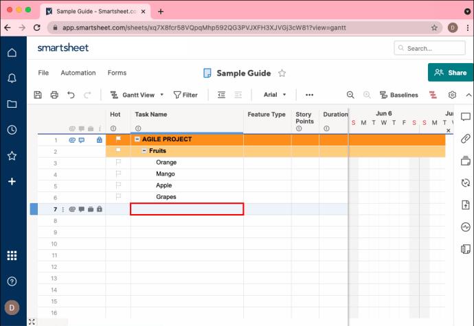 Comment ajouter une sous-tâche dans Smartsheet