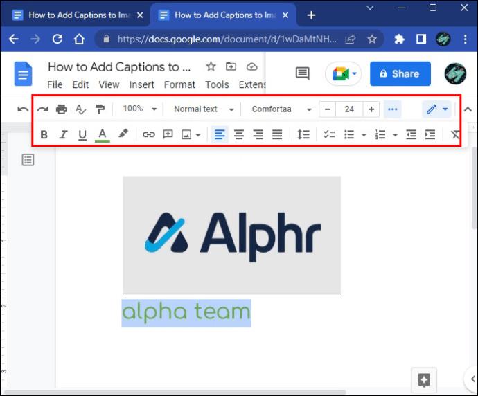 Google डॉक्स में इमेज में कैप्शन कैसे जोड़ें