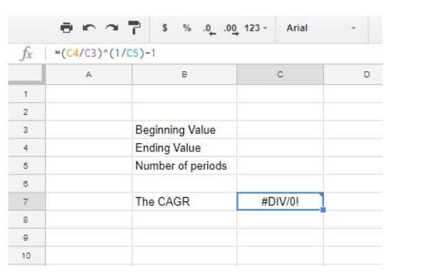 Comment ajouter la formule CAGR aux feuilles de calcul Google Sheets