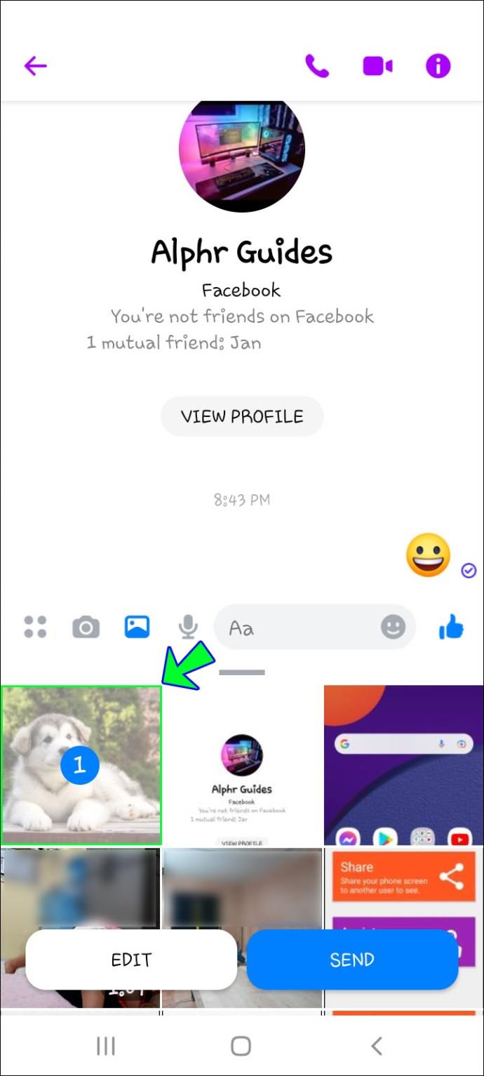 Comment envoyer des pièces jointes dans Facebook Messenger