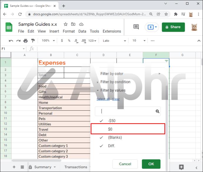 Como copiar sem linhas ocultas no Google Sheets