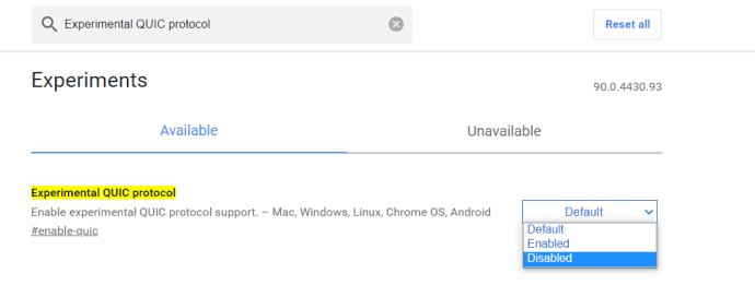 Comment réparer l'Err_Quic_Protocol_Error dans Google Chrome