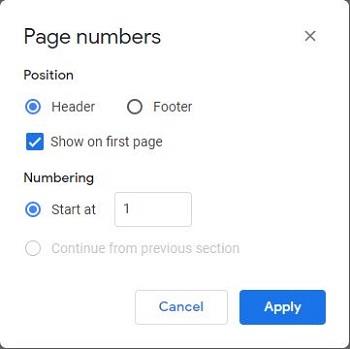 Comment ajouter des numéros de page à Google Docs