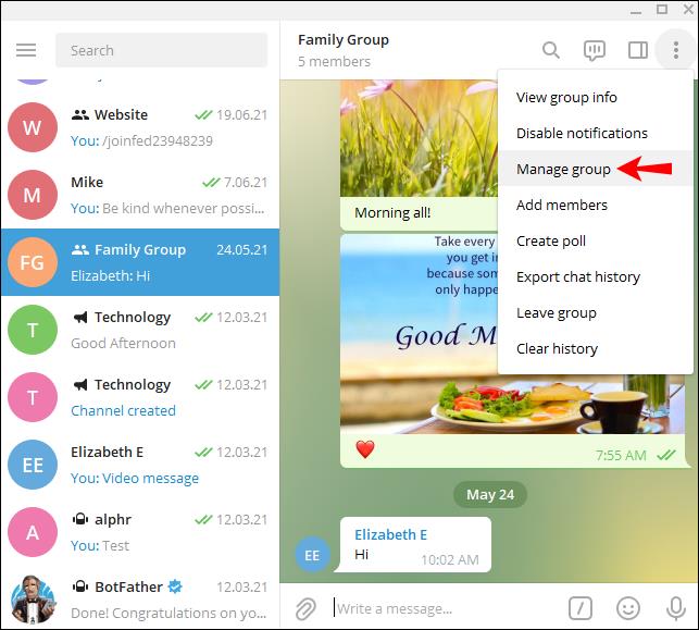 Comment supprimer un utilisateur d'un groupe dans Telegram